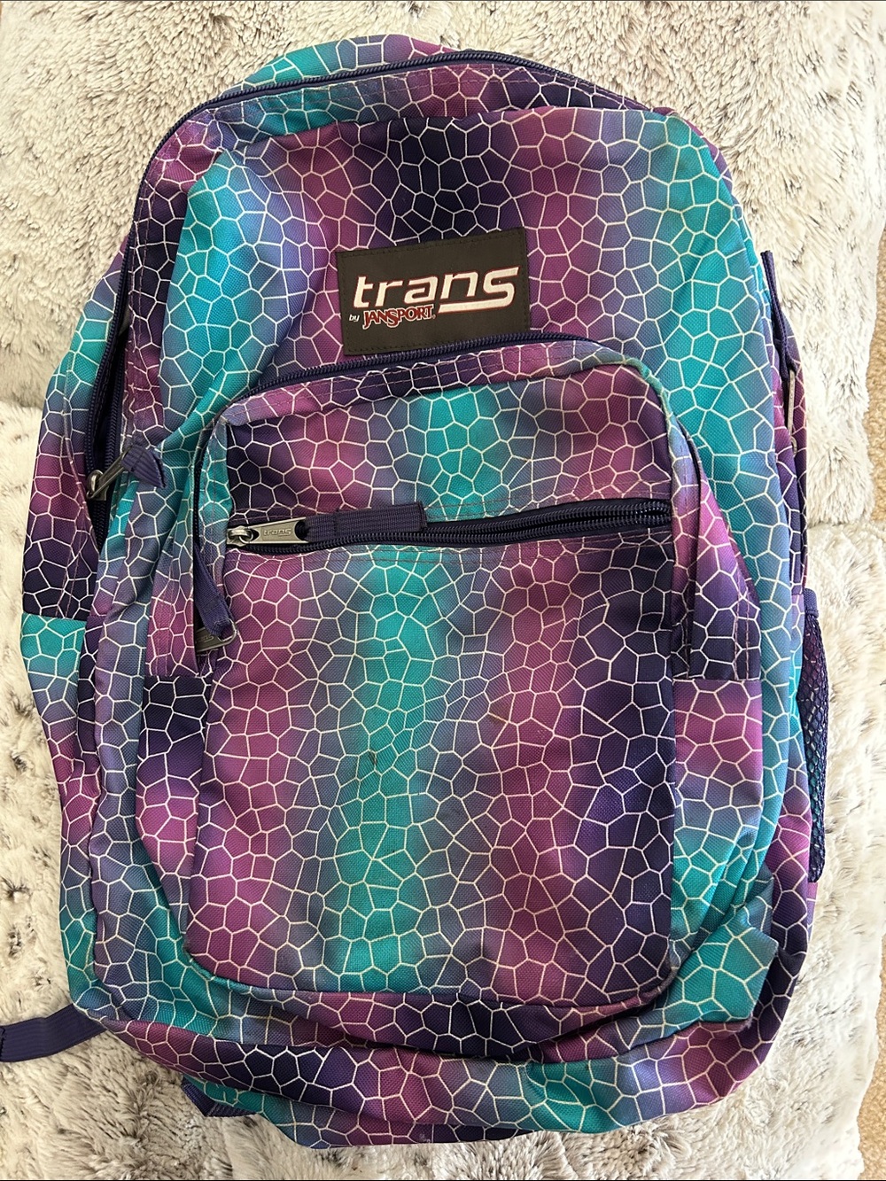 Jansport Purple Teal Pink Gradient Mosaic Backpack